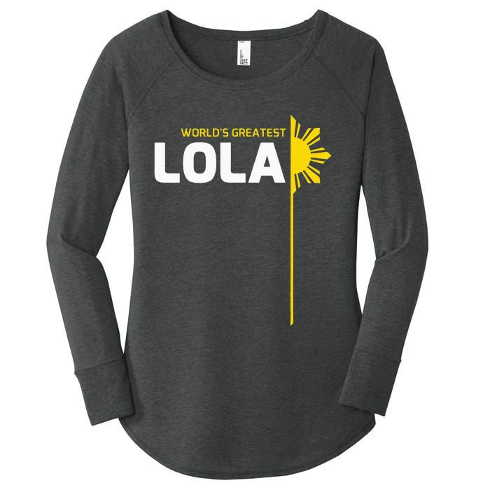 WorldS Greatest Lola Filipino Grandma Philippines Heritage Women's Perfect Tri Tunic Long Sleeve Shirt