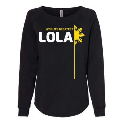 WorldS Greatest Lola Filipino Grandma Philippines Heritage Womens California Wash Sweatshirt