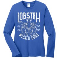 Wicked Good Lobstah Funny Maine Boston Ladies Long Sleeve Shirt