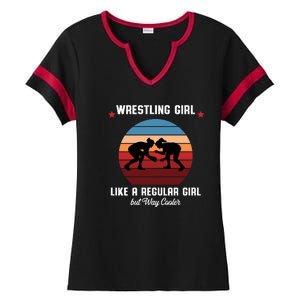 Wrestling Girl Like A Regular Girl But Cooler Ladies Halftime Notch Neck Tee