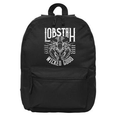 Wicked Good Lobstah Funny Maine Boston Cape Cod Lobster 16 in Basic Backpack