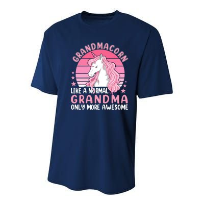 Wo Grandmacorn Like A Normal Grandma Only More Awesome Unicorn Youth Performance Sprint T-Shirt