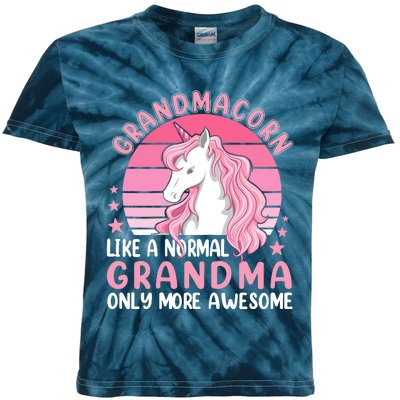 Wo Grandmacorn Like A Normal Grandma Only More Awesome Unicorn Kids Tie-Dye T-Shirt