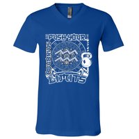 Workout Gym Motivation Aquarius Zodiac Funny Gift V-Neck T-Shirt