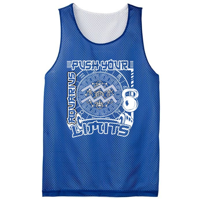 Workout Gym Motivation Aquarius Zodiac Funny Gift Mesh Reversible Basketball Jersey Tank