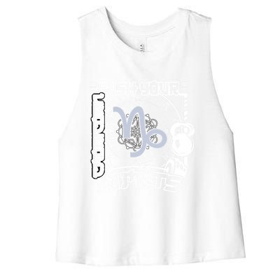 Workout Gym Motivation Capricorn Zodiac Gift Women's Racerback Cropped Tank