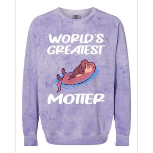 Worlds Greatest Motter Mothers Day Animal Pun Mom Mama Momma Gift Colorblast Crewneck Sweatshirt