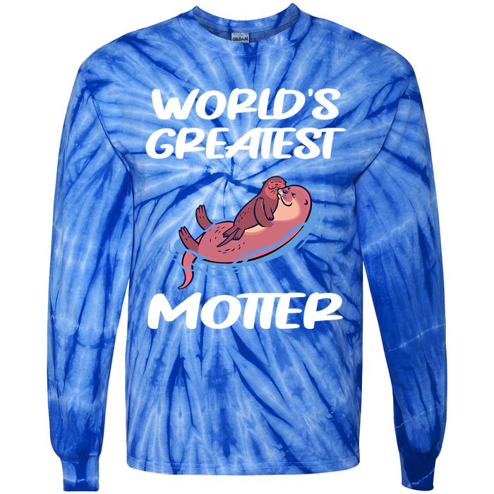 Worlds Greatest Motter Mothers Day Animal Pun Mom Mama Momma Gift Tie-Dye Long Sleeve Shirt