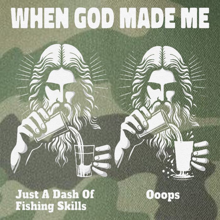 When God Made Me Just Dash Of Skills Ooops Funny Fishing Legacy Tie Dye Trucker Hat
