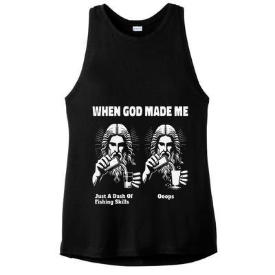 When God Made Me Just Dash Of Skills Ooops Funny Fishing Ladies PosiCharge Tri-Blend Wicking Tank