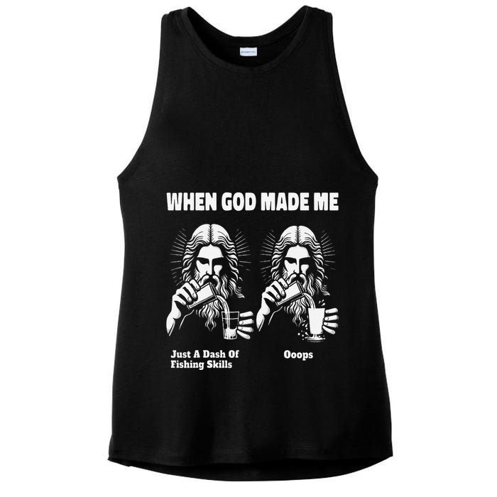 When God Made Me Just Dash Of Skills Ooops Funny Fishing Ladies PosiCharge Tri-Blend Wicking Tank