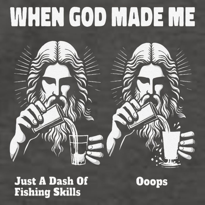 When God Made Me Just Dash Of Skills Ooops Funny Fishing Vector Backpack