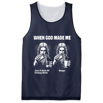 When God Made Me Just Dash Of Skills Ooops Funny Fishing Mesh Reversible Basketball Jersey Tank