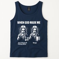 When God Made Me Just Dash Of Skills Ooops Funny Fishing Tank Top