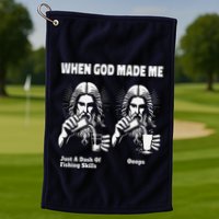 When God Made Me Just Dash Of Skills Ooops Funny Fishing Golf Towel