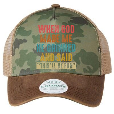 When God Made Me He Said This'll Be Fun  Legacy Tie Dye Trucker Hat