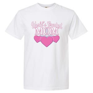 World's Greatest Mom Mother's Day Triple Heart T Garment-Dyed Heavyweight T-Shirt