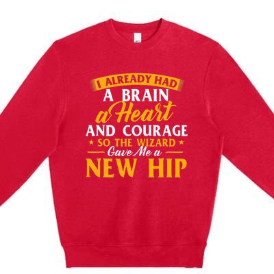 Wizard Gave Me A New Hip Hip Replacement Surgery Recovery Premium Crewneck Sweatshirt