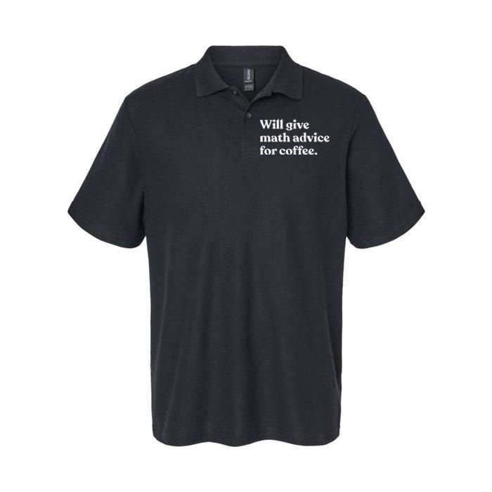 Will Give Math Advice For Coffee Funny Math Teacher Softstyle Adult Sport Polo