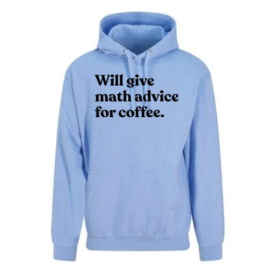 Will Give Math Advice For Coffee Funny Math Teacher Unisex Surf Hoodie