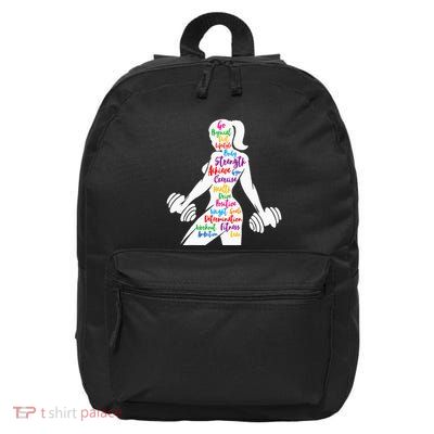 Women Gym Motivation Workout Motivational Fitness Lover Gift 16 in Basic Backpack