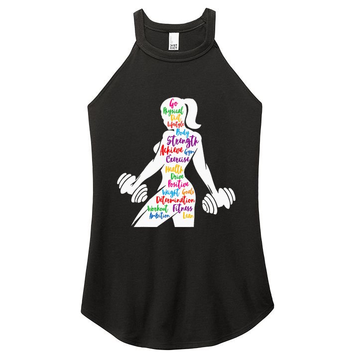 Women Gym Motivation Workout Motivational Fitness Lover Gift Women's Perfect Tri Rocker Tank