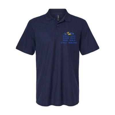 When God Made Man She Was Only Joking Softstyle Adult Sport Polo