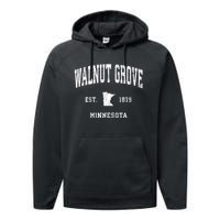 Walnut Grove Minnesota Mn Vintage Athletic Performance Fleece Hoodie