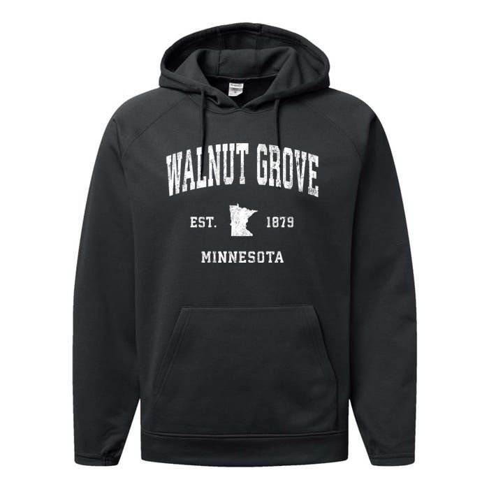 Walnut Grove Minnesota Mn Vintage Athletic Performance Fleece Hoodie