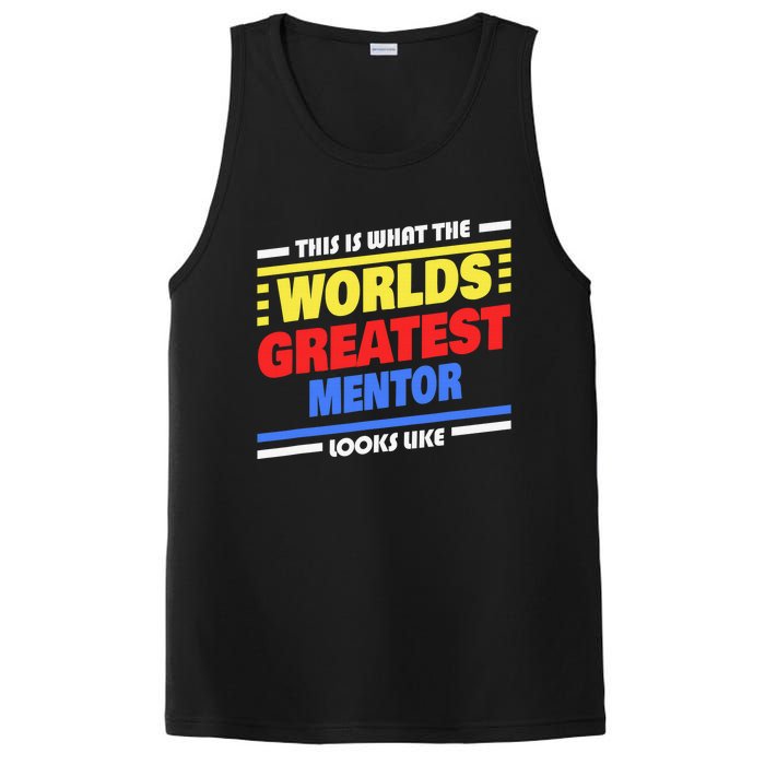 World's Greatest Mentor Saying Funny Mentor PosiCharge Competitor Tank