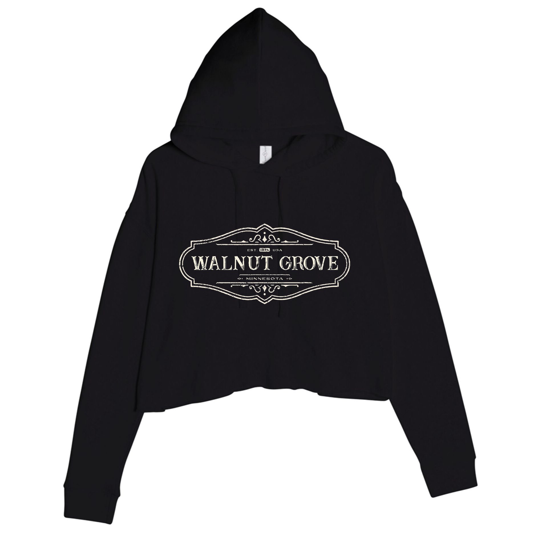 Walnut Grove Minnesota Mn 1874 Crop Fleece Hoodie