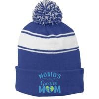 World's Greatest Mom Mamma Mommy Mammy Mum Mummy Mama Gift Stripe Pom Pom Beanie