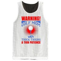 Warning Golf Mom With Thick Thighs And Thin Patience Mesh Reversible Basketball Jersey Tank