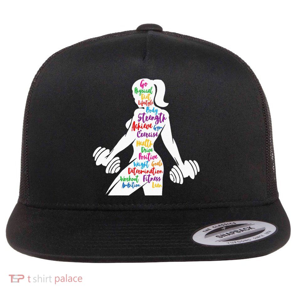 Women Gym Motivation Workout Motivational Fitness Lover Gift Flatbill Hat