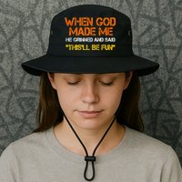 When God Made Me He Grinned Funny Meme Bucket Hat