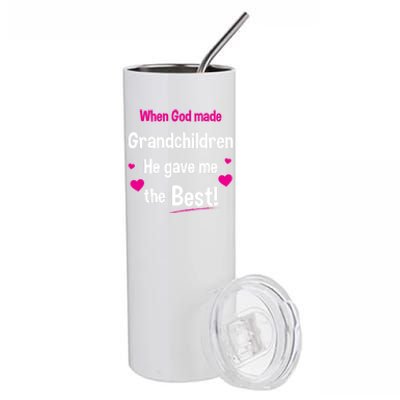 When God Made Grandchildren He Gave Me The Best Granny Gift Stainless Steel Tumbler