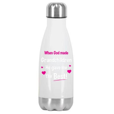 When God Made Grandchildren He Gave Me The Best Granny Gift Stainless Steel Insulated Water Bottle