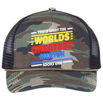 World's Greatest Mentor Saying Funny Mentor Retro Rope Trucker Hat Cap