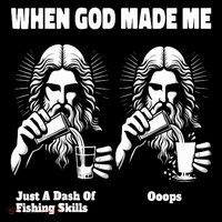 When God Made Me Just Dash Of Skills Ooops Funny Fishing Stripe Pom Pom Beanie