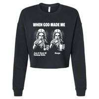 When God Made Me Just Dash Of Skills Ooops Funny Fishing Cropped Pullover Crew