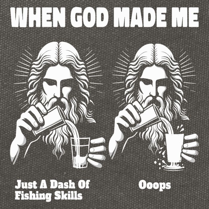 When God Made Me Just Dash Of Skills Ooops Funny Fishing Cotton Canvas Backpack