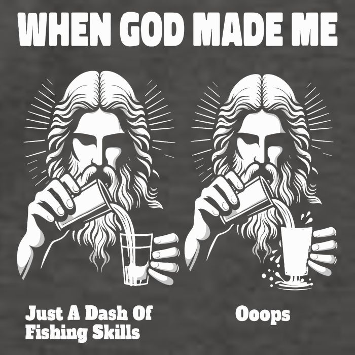 When God Made Me Just Dash Of Skills Ooops Funny Fishing Vector Backpack