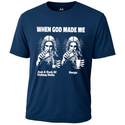When God Made Me Just Dash Of Skills Ooops Funny Fishing Performance Shirt