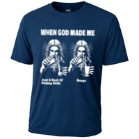 When God Made Me Just Dash Of Skills Ooops Funny Fishing Cooling Performance Crew T-Shirt