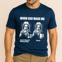When God Made Me Just Dash Of Skills Ooops Funny Fishing Cooling Performance Crew T-Shirt