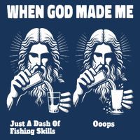 When God Made Me Just Dash Of Skills Ooops Funny Fishing Sustainable Bucket Hat