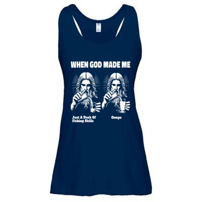 When God Made Me Just Dash Of Skills Ooops Funny Fishing Ladies Essential Flowy Tank