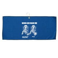 When God Made Me Just Dash Of Skills Ooops Funny Fishing Large Microfiber Waffle Golf Towel