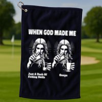 When God Made Me Just Dash Of Skills Ooops Funny Fishing Golf Towel