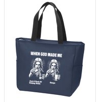 When God Made Me Just Dash Of Skills Ooops Funny Fishing Zip Tote Bag